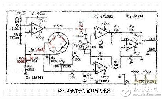 多款压力传感器的简略运用电路图