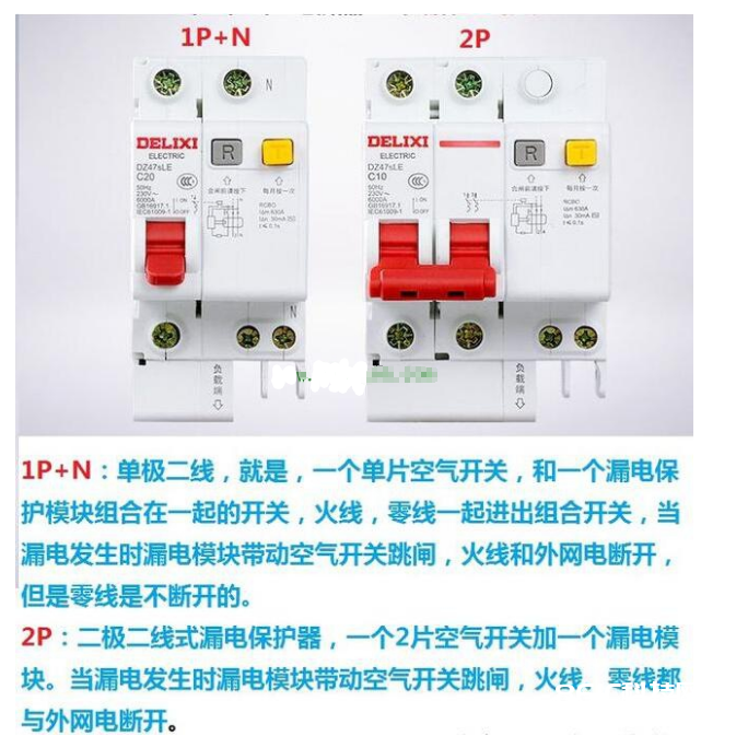 空气开关1p和2p的差异