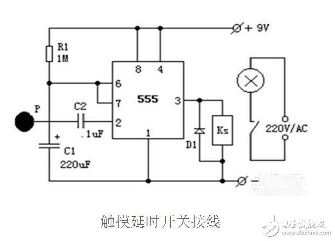 接触延时开关接线图解_接触延时开关原理图_接触延时开关电路