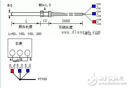 pt100溫度傳感器作業原理,pt100傳感器接線圖