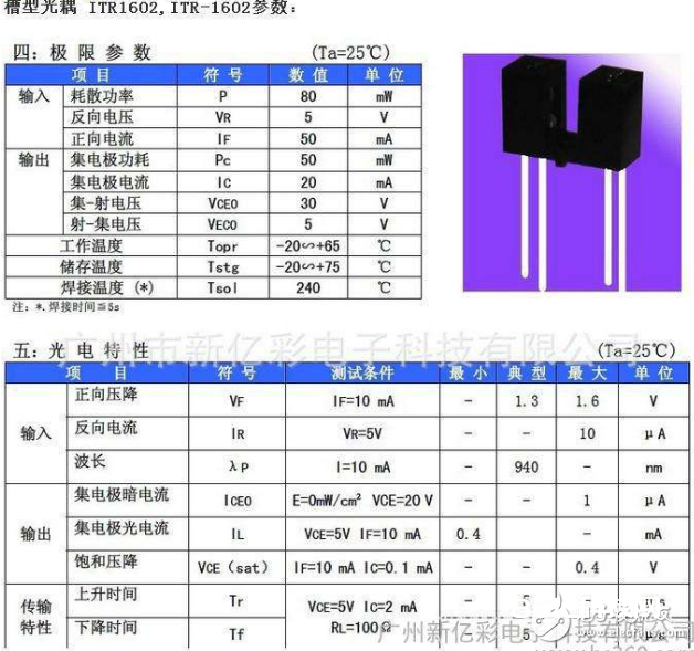 槽型光耦选型