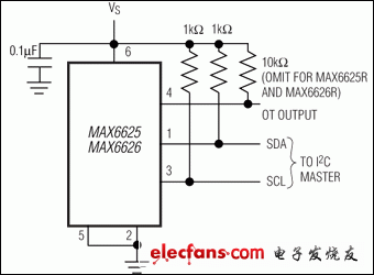 MAX6625，MAX6626：典型作业电路