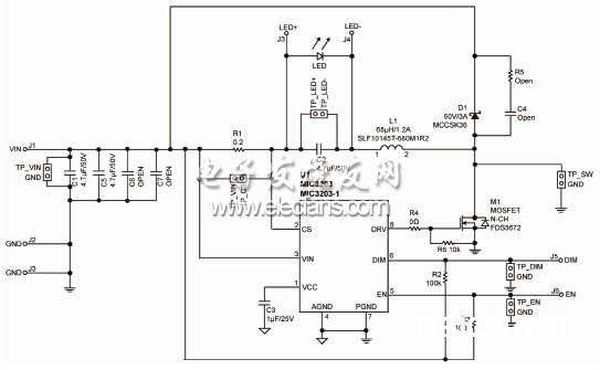 MIC3203/MIC3203-1 评价板电路图