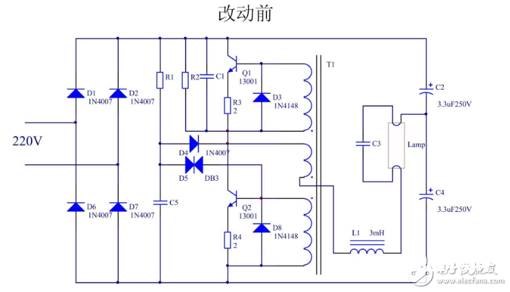 电子镇流器改led电路