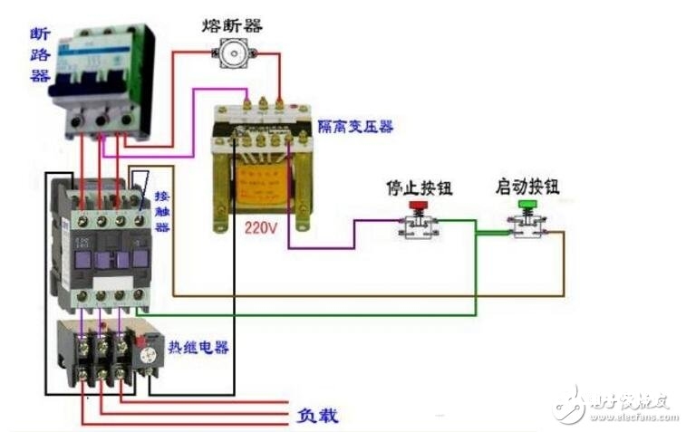 热过载继电器合作接触器怎样接线