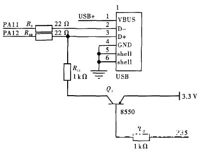 图4 USB接口电路图