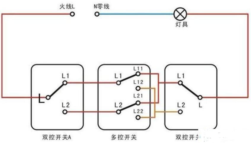 双控开关的接线办法