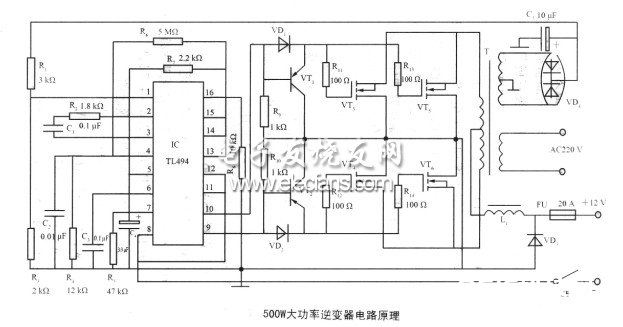 500W大功率变压器电路