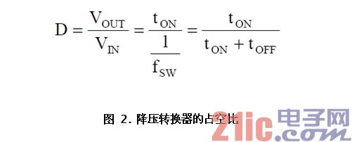 图 2. 降压转换器的占空比