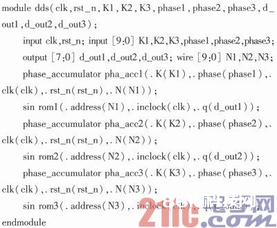 根据Verilog的多路相干DDS信号源规划