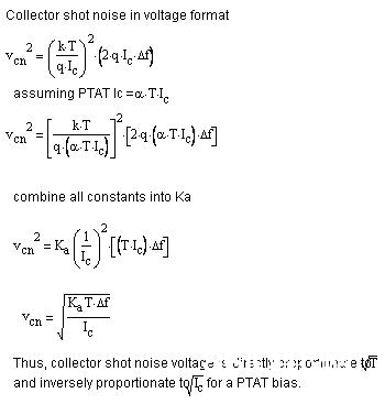 PTAT 偏置的集电极噪声电压