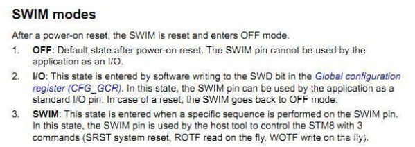 stm8单片机的SWIM形式引脚复用