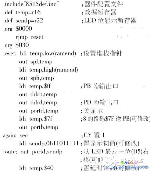 AT90S8515单片机对LED数码显现管的操控规划