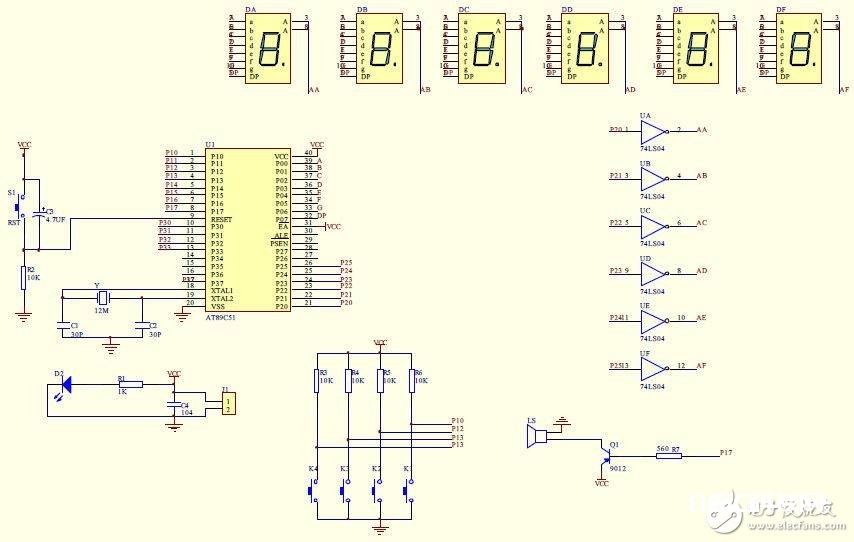 AT89S51单片机对6位LED数码管完结显现时计办法的规划