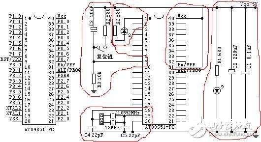 AT89S51单片机最小体系电路的规划